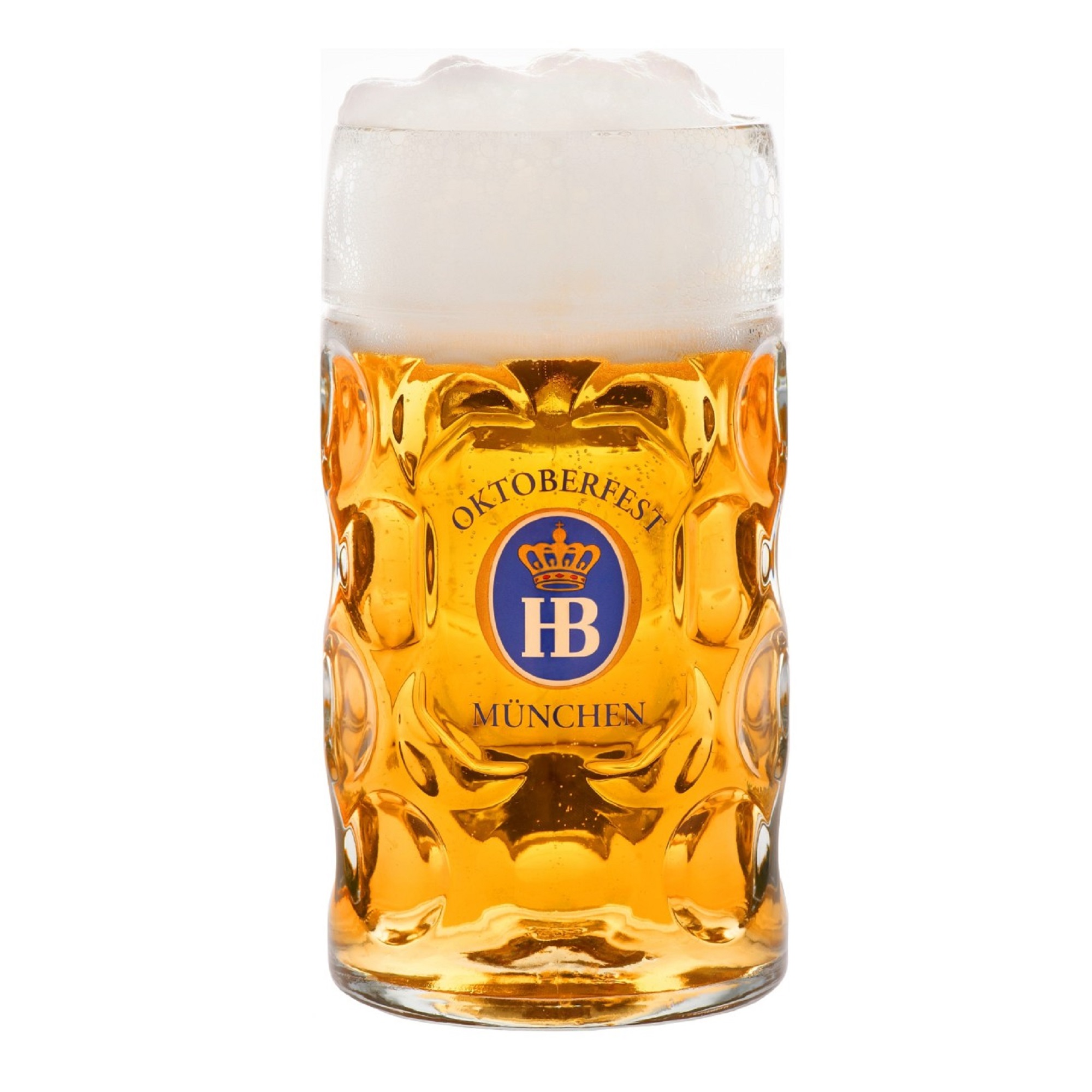 HB Glaskrug Isarseidel 1,0 l – original Hofbräuhaus München Bierseidel