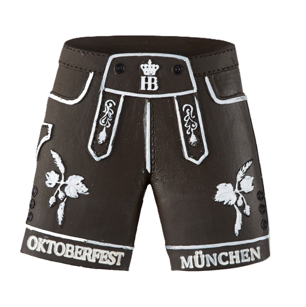 Magnet Oktoberfest München in Lederhosen Optik  mit HB Logo