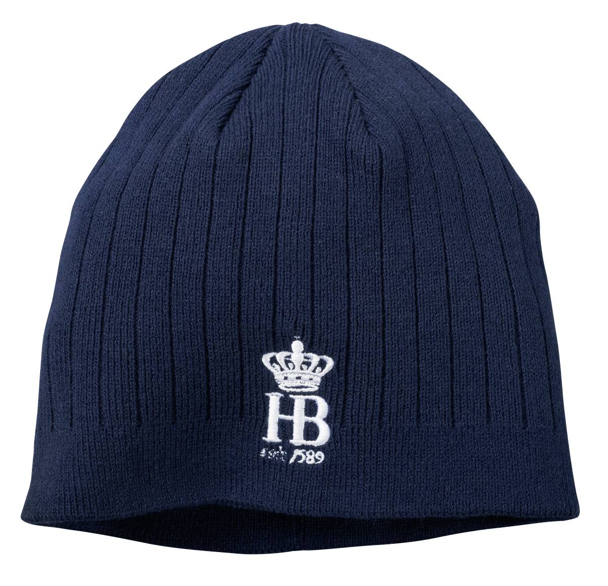 HB Strickmütze Dunkelblau mit HB Logo mit Krone 