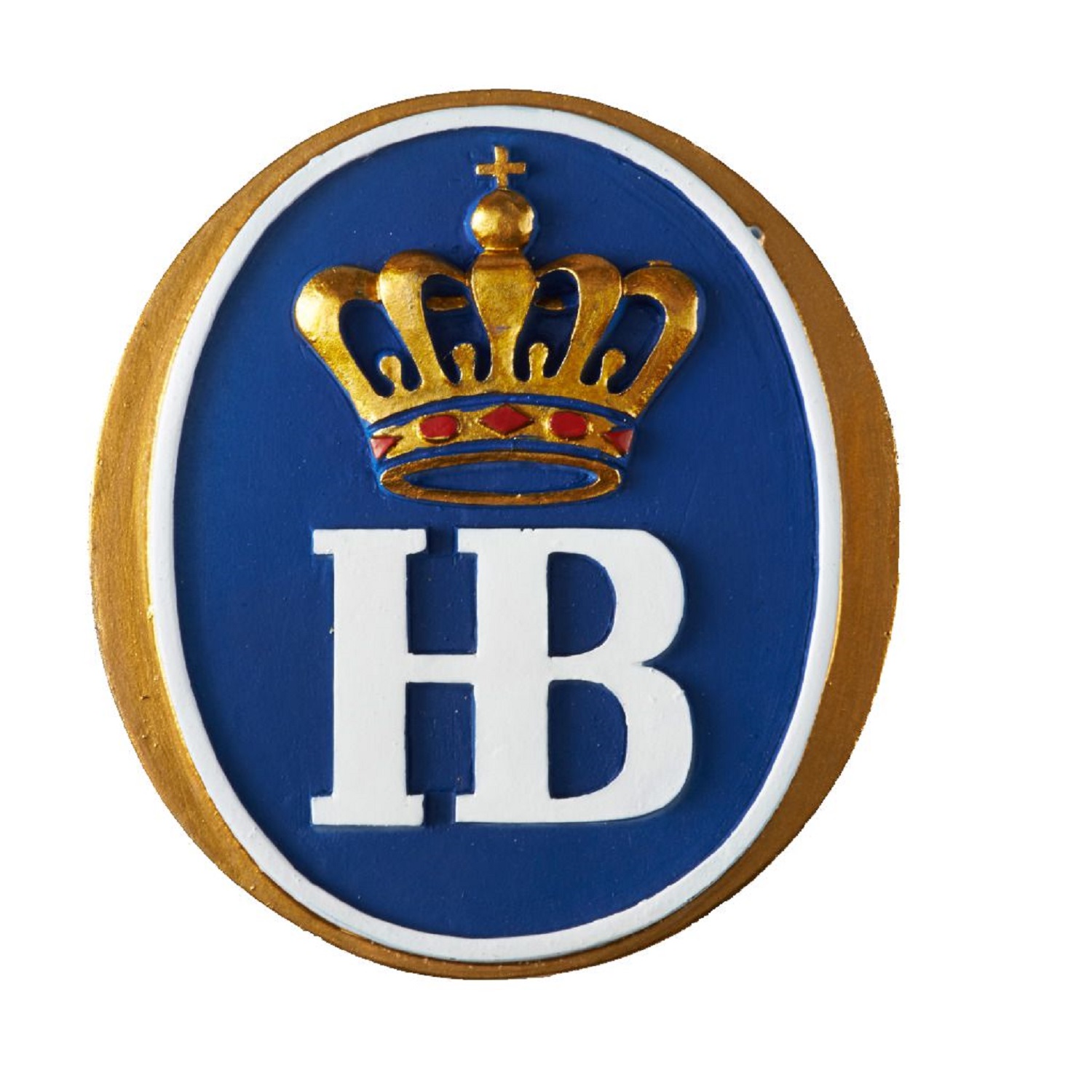 Klassischer Magnet mit HB-Logo in Blau, Weiß und Goldkrone.