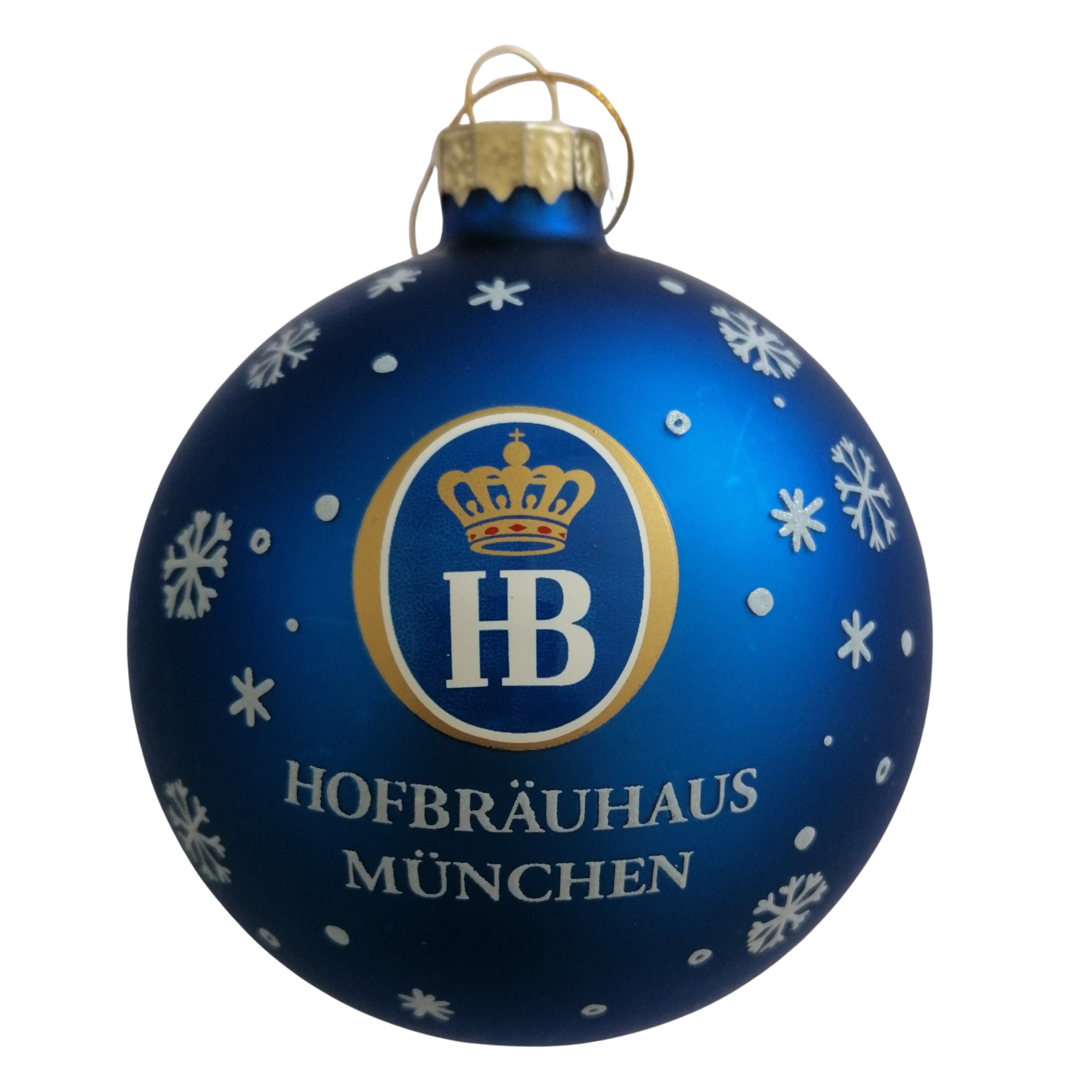 Weihnachtskugel in königsblau mit HB-Logo-Krone